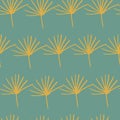 Green yellow jungle fern leave seamless pattern design background