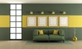 Green and yellow living room