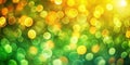 Green, yellow, orange background with macro lens bokeh