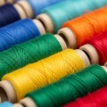 Green yellow orange and red made of tightly wound threads on Royalty Free Stock Photo