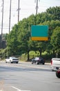 Green and yellow over road street sign over a highway Royalty Free Stock Photo