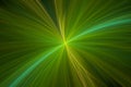 Green yellow pattern of crooked rays from the center on a black background. Royalty Free Stock Photo