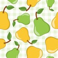 Green & Yellow Pears Pattern on Tablecloth