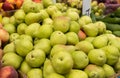 Pears for sale at city market. Royalty Free Stock Photo