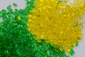 Green and yellow plastic resin Royalty Free Stock Photo