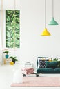 Green and yellow playroom interior Royalty Free Stock Photo