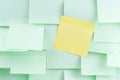 Green and yellow post-it note Royalty Free Stock Photo