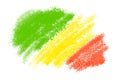 Green yellow red reggae background ,water color drawing on white background