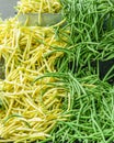 Green and yellow snap beans Royalty Free Stock Photo