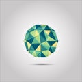 Green and Yellow sphere mosaic polygon shape vector icon Royalty Free Stock Photo