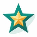 a green and yellow star icon on a white background Royalty Free Stock Photo