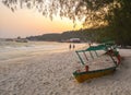 Tourist boat sink in the sand in Koh Rong