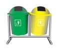 Green and yellow trash vectors