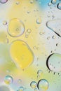 Green, yellow and white abstract background picture made with oil, water and soap Royalty Free Stock Photo