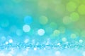 Green,yellow,white bokeh,circle abstract light background,Blue shining lights,sparkling glittering Christmas lights.Blurred abstra Royalty Free Stock Photo