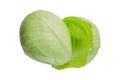 Green young fresh cabbage isolated on white background Royalty Free Stock Photo