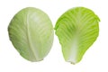 Green young fresh cabbage isolated on white background Royalty Free Stock Photo