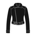 Green youth short leather jackets for confident women.Women clothing single icon in black style vector symbol stock