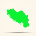 Green Yugoslavia Map Illustration.