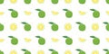 Green yuzu japanese citron fruit seamless pattern vector illustration.