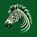 Green Zebra Logo: Simplified Compositions And Creative Illustrations