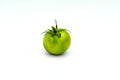 A green zebra tomato on a white background. Perfect shot for veganism, vegan and Mediterranean diet