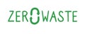 Green zero waste logo on white background