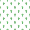 Green zombie hand pattern, cartoon style Royalty Free Stock Photo