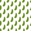 Green Zucchini Seamless Pattern on White