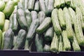 Green zucchini summer squash for sale at market