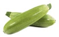 Green zucchini vegetables on white background