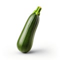 Green Zucchini On White Background - High Resolution Image