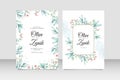 Greenary watercolor of wedding card template Royalty Free Stock Photo