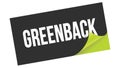 GREENBACK text on black green sticker stamp