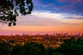 Greenbelt Austin City Skyline Golden Hour Vivid Colors Royalty Free Stock Photo