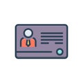 Color illustration icon for Greencard, license and identification Royalty Free Stock Photo