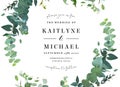 Greenery botanical wedding invitation.