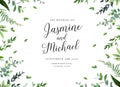 Greenery botanical wedding invitation