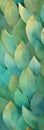 Greenery broad leaf vertical pattern wallpaper illustration