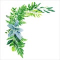 Greenery decorative bouquet, composed of fresh green leaves