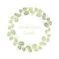 Greenery doodle leaf wreath vector