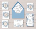 Greenery and floral wedding patterns gray and blue