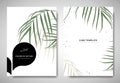 Greenery greeting/invitation card template design, bamboo palm with black bubble frame on white background
