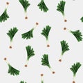 Greenery leek watercolor seamless pattern