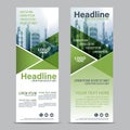 Greenery Roll up layout template mock up. flag flyer banner backdrop design.