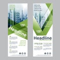 Greenery Roll up layout template mock up. flag flyer banner backdrop design.