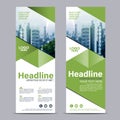 Greenery Roll up layout template mock up. flag flyer banner backdrop design. vector illustration