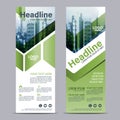 Greenery Roll up layout template mock up. flag flyer banner backdrop design. vector illustration