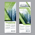 Greenery Roll up layout template mock up. flag flyer banner backdrop design. vector illustration