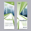 Greenery Roll up layout template mock up. flag flyer banner backdrop design. vector illustration